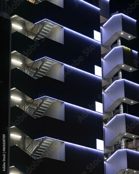 Fototapeta 일본 멘션의 밤 모습