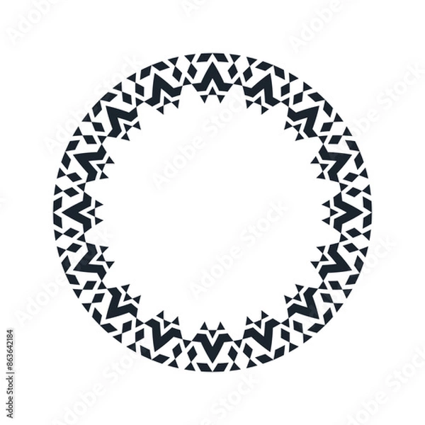 Fototapeta Ornamental pattern design circle frame. Ornamental Circular Knot Pattern. Border pattern design