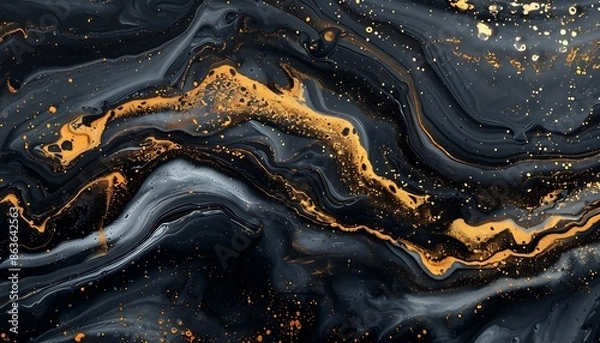 Fototapeta Marble abstract acrylic background. Marbling artwork texture. Agate ripple pattern. Gold powder.