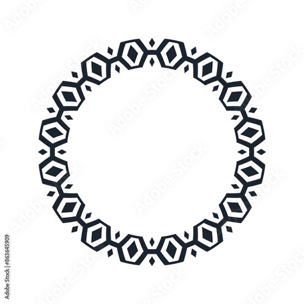 Fototapeta Ornamental pattern design circle frame. Ornamental Circular Knot Pattern. Border pattern design