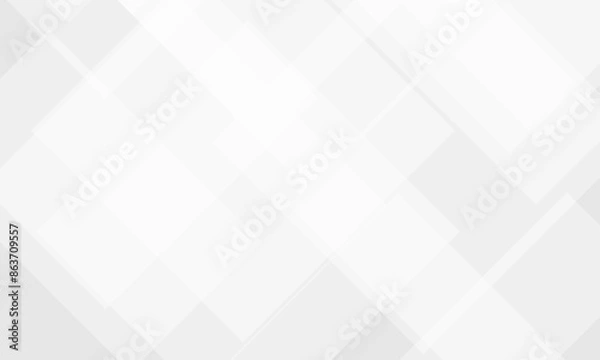 Fototapeta White and grey abstract technology banner design. Business concept geometric white and gray squares Pattern texture background. Design for brochure, banner, wedding card, cover, flyer.