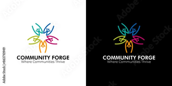 Fototapeta Forge a Stronger Community Your New Logo - Building Together