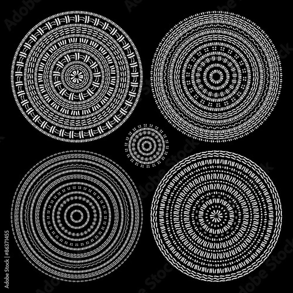 Obraz Hand drawn Circular pattern. Mandala set.