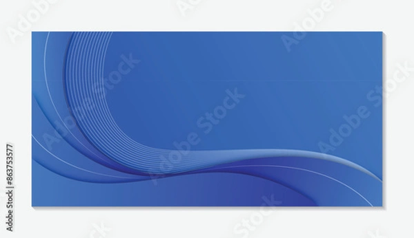 Obraz Abstract banner simple blue background curved pattern design