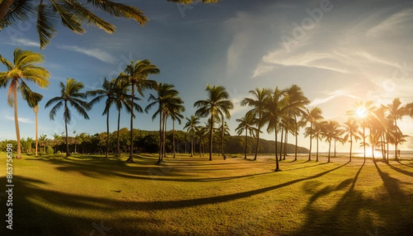 Obraz Landscape of a beautiful palm trees on beach