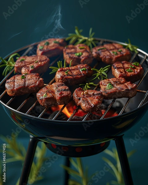 Fototapeta Grilled Steaks With Rosemary