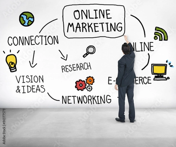 Fototapeta Online Marketing E-commerce Commercial Strategy Concept