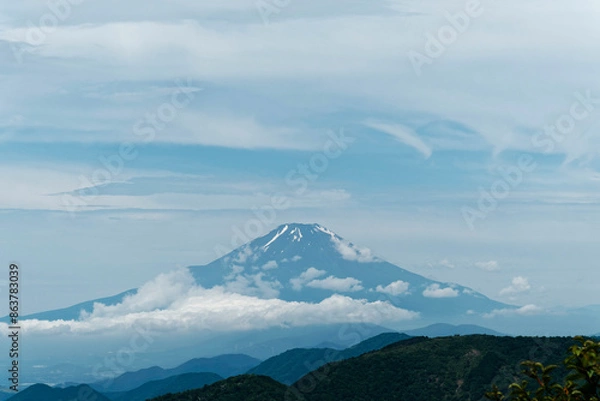 Fototapeta 大山山頂より富士山を望む