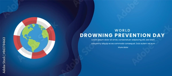 Obraz World Drowning Prevention Day Design. 25th July Vector Illustration