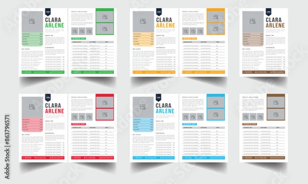 Obraz Technical Data Sheet layout template. Product Catalogue & modern a4 product catalog design template, Minimalist product brochure template design, A4 flyer, corporate flyer, business flyer, catalog
