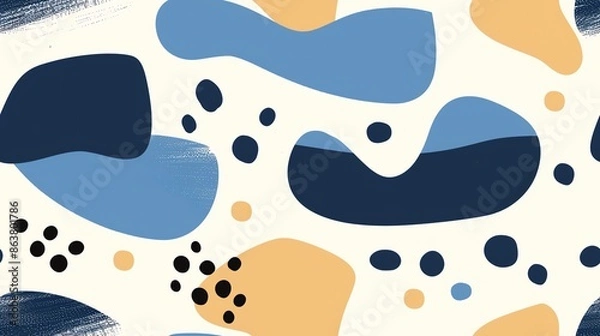 Fototapeta Minimalist hand-drawn national flag of Finland seamless pattern, artistic abstract style, bold colors, high-quality vector art