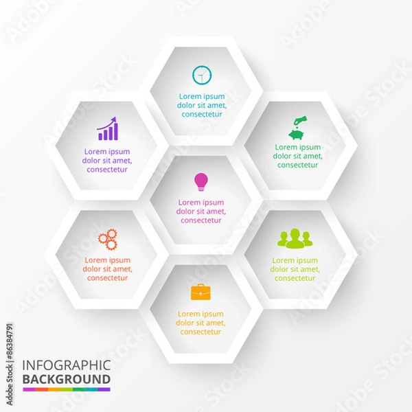 Fototapeta Vector hexagons for infographic. 