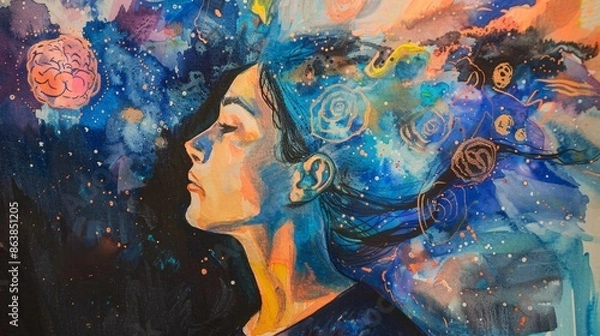 Fototapeta A student reflecting on their goals and aspirations, representing the importance of self-awareness and personal growth in education.