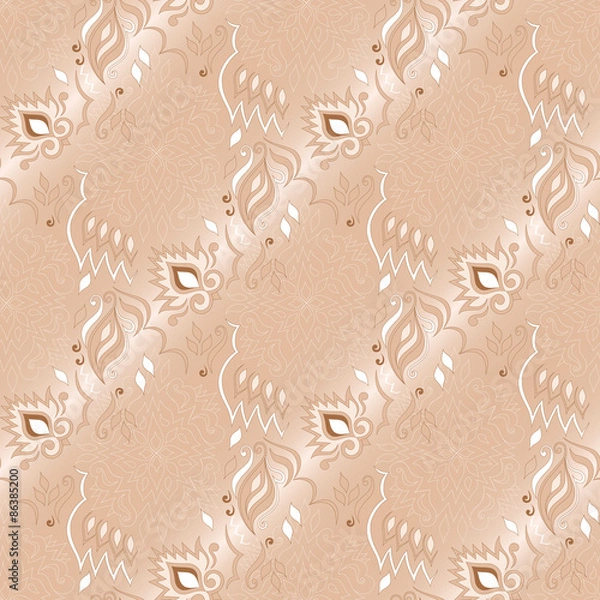 Obraz Decorative floral beige seamless texture.