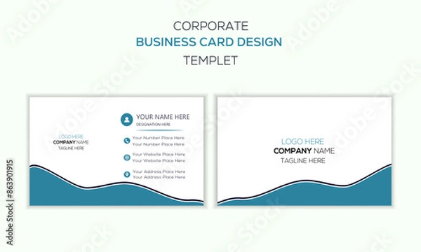 Fototapeta Creative and modern double sided business card templet design, Colorful business card design