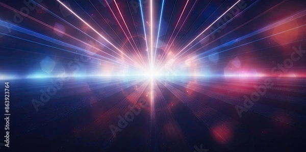 Fototapeta Abstract Background with Bright Lights and Rays