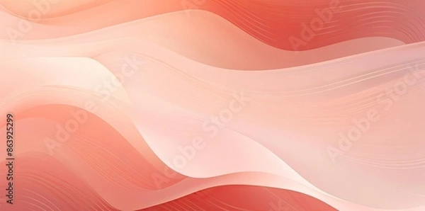 Fototapeta Abstract Background Illustration with Peach and Red Waves