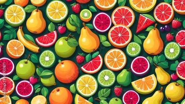 Fototapeta Generative AI. Background pattern fruit 