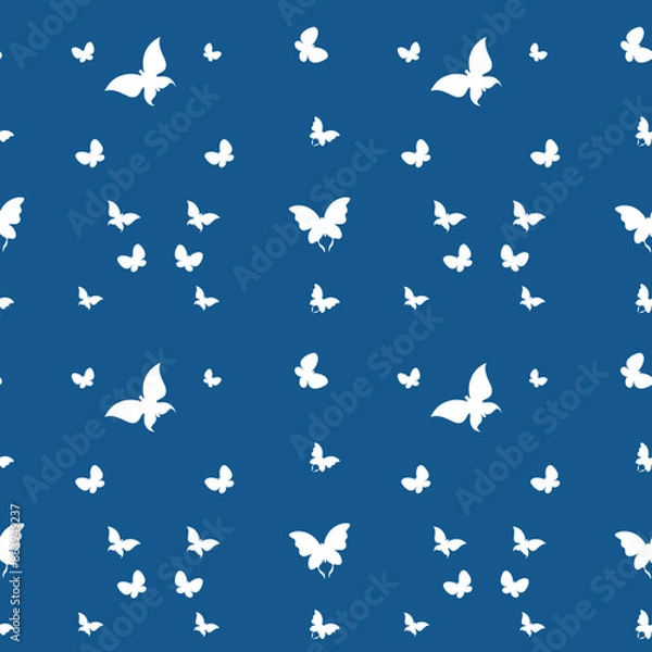 Fototapeta butterfly pattern with blue background.
