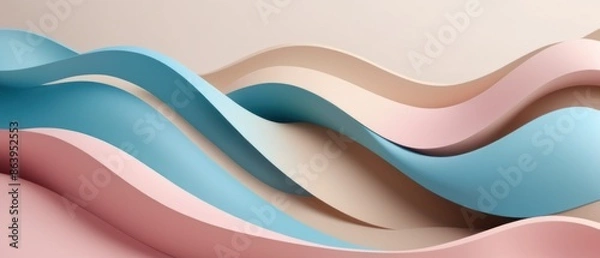 Fototapeta Abstract colorful wavy background texture with pink, blue, cream, and white colors. Perfect for website banner, graphic design, print, or social media.