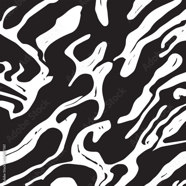 Fototapeta Grunge abstract isometric pattern. Horizontal black and white backdrop.