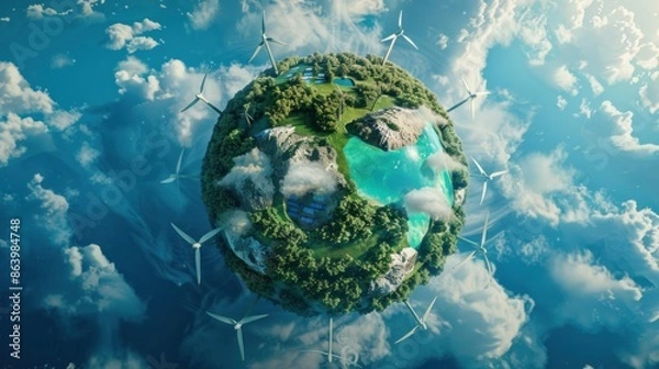 Fototapeta Clean energy concept on World Environment Day