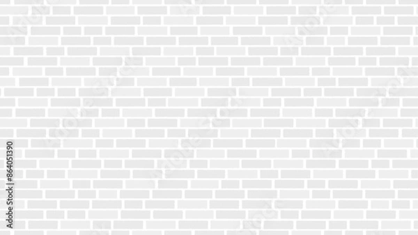 Fototapeta ライトグレーのレンガ柄背景用壁紙、シームレスパターン、アスペクト比16:9
