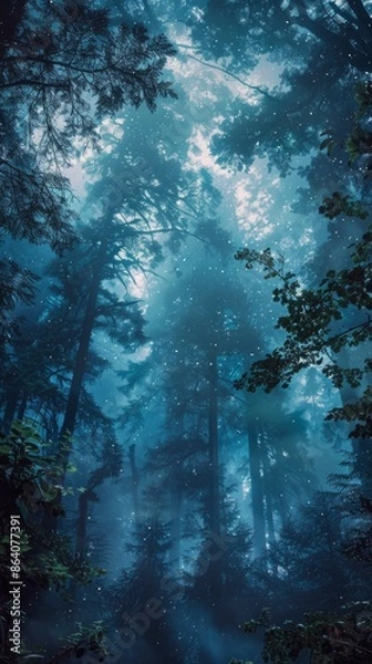 Fototapeta Forest, Wallpaper 4k, Twilight image - generative ai