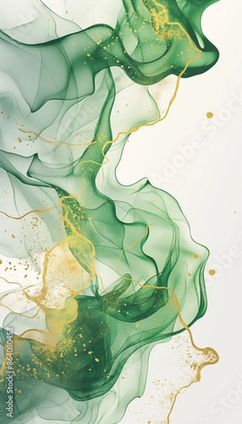 Obraz Dark green marble with gold veins, seamless pattern, high resolution, high detail, seamless hdri background texture, high resolution texture in the style of seamless,