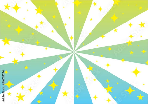 Fototapeta 放射状の光と輝きの明るくポップな背景画像