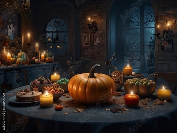 Obraz halloween pumpkin and pumpkins