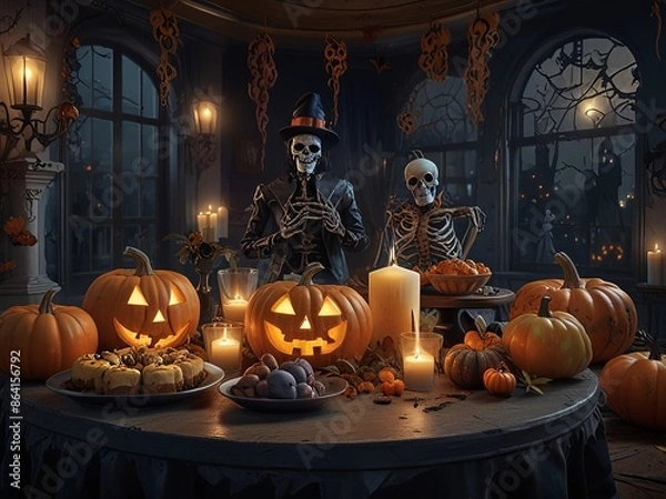 Obraz halloween pumpkin and pumpkins