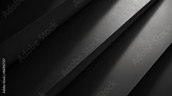 Fototapeta A subtle geometric texture, predominantly black with gentle gradients, perfect background. The shapes are soft and barely visible, creating an elegant and professional look