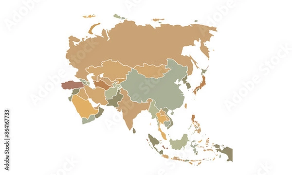 Obraz Map of world isolated modern colorful style. for website layouts, background, education, precise, customizable, Travel worldwide, map silhouette backdrop, earth geography, political, reports. 