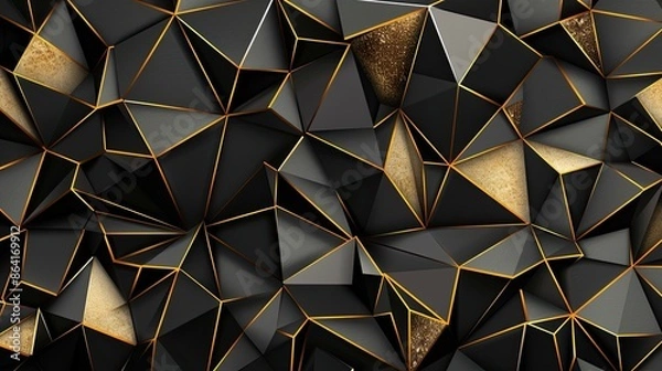 Fototapeta 2d colorful geometric background. Low poly style backdrop