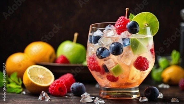 Obraz fruit cocktail with berries
