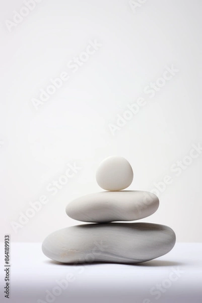 Fototapeta Minimalistic background with pebble tower.