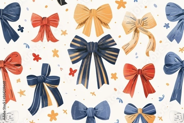 Fototapeta versatility of bows as a design element on International Bow Day, fashion, crafting, highlighting their ability to add charm, sophistication, festive flair to various creative projects