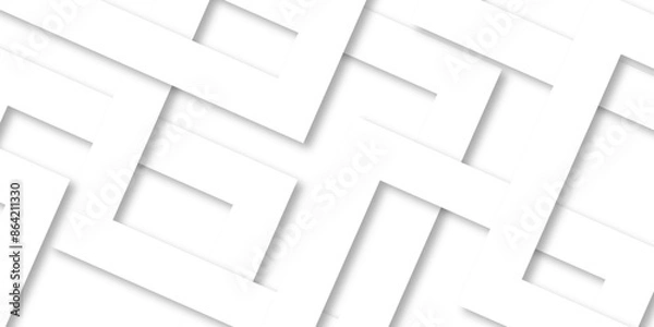 Fototapeta Abstract background with lines White background with diamond and triangle shapes layered in modern abstract pattern design Space design concept Suit for business, corporate, institution presentation.