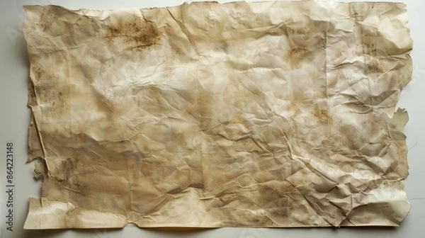 Fototapeta Aged textured paper with natural fibers and dirtary appearance