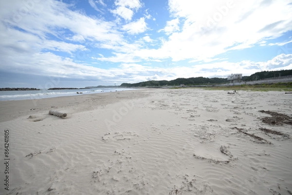 Obraz 青空、夏の福島の海岸
