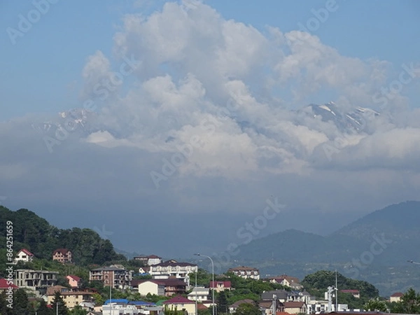 Fototapeta mountain view clouds sky