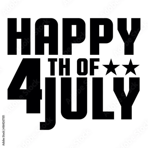 Fototapeta 4th of july independence day typography clip art design on plain white transparent isolated background for card, shirt, hoodie, sweatshirt, apparel, tag, mug, icon, poster or badge