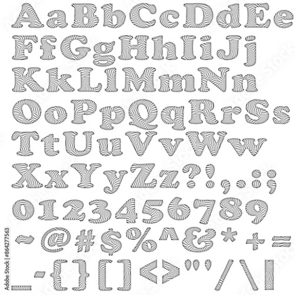 Obraz Decorative Alphabet and Numbers Set