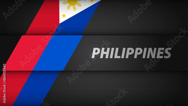 Obraz Edge background Philippines graphic and label.