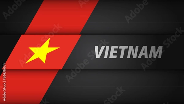 Fototapeta Edge background Vietnam graphic and label.