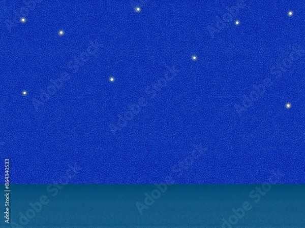 Obraz 素朴な夜空と星と海風景イラスト
