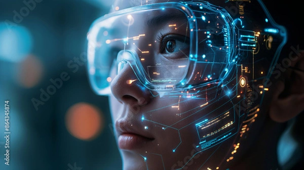 Obraz futuristic image neon colors