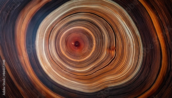 Fototapeta Close up asbtract texture tree growth rings revealing nature’s timeline age growth and natural ecological history