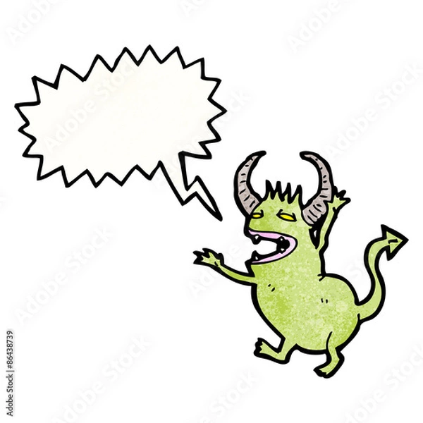 Obraz little devil with speech bubble